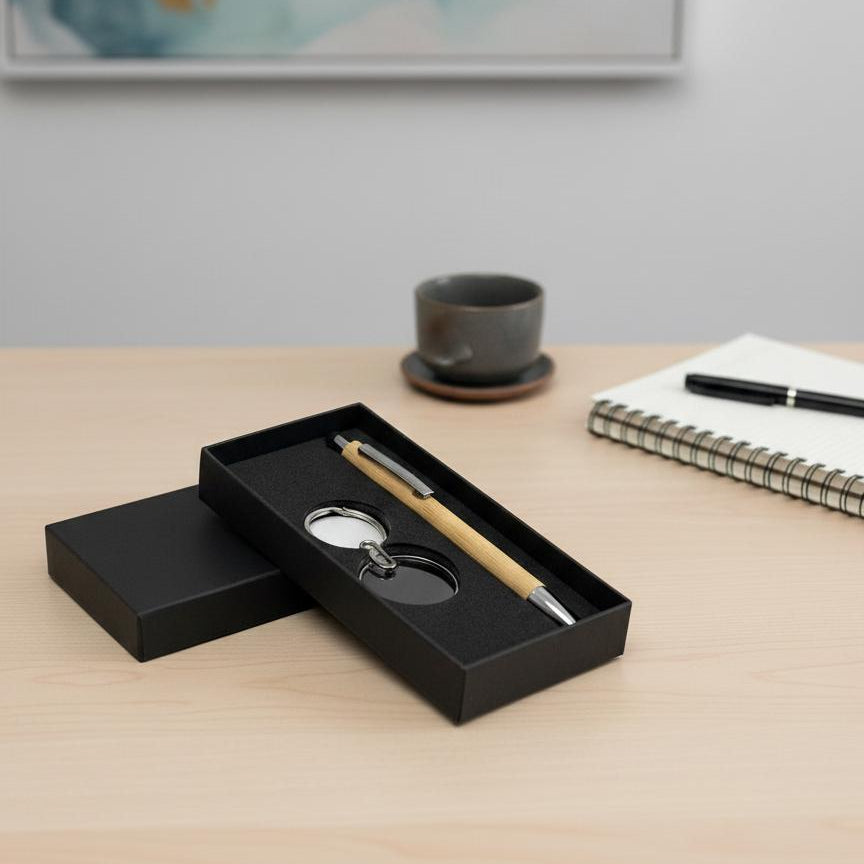 Key Chain and Pen Box - Black