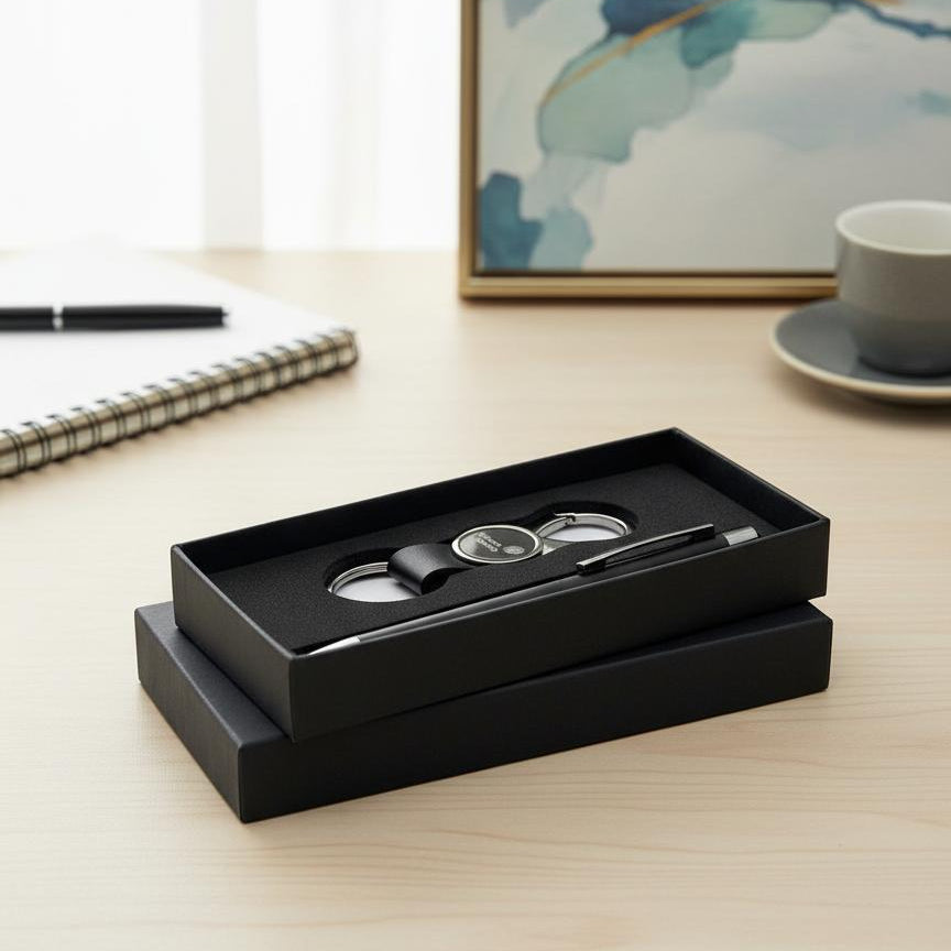 Key Chain and Pen Box - Black