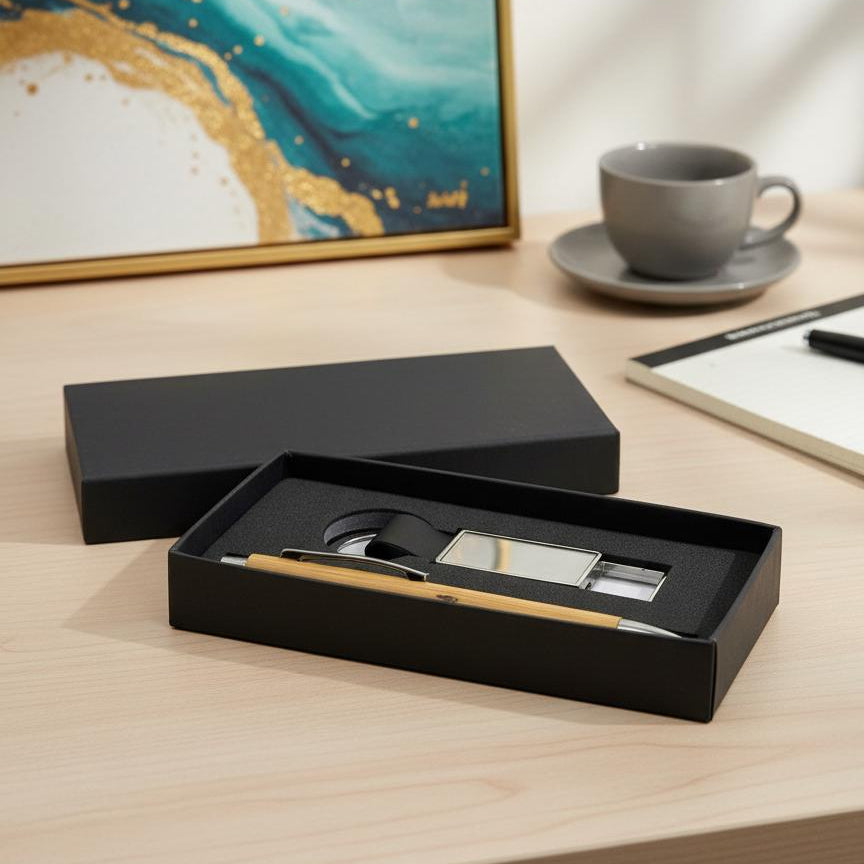 Key Chain and Pen Box - Black
