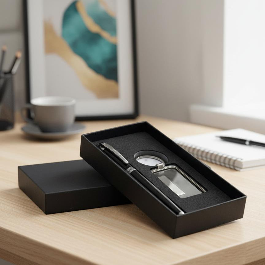 Key Chain and Pen Box - Black