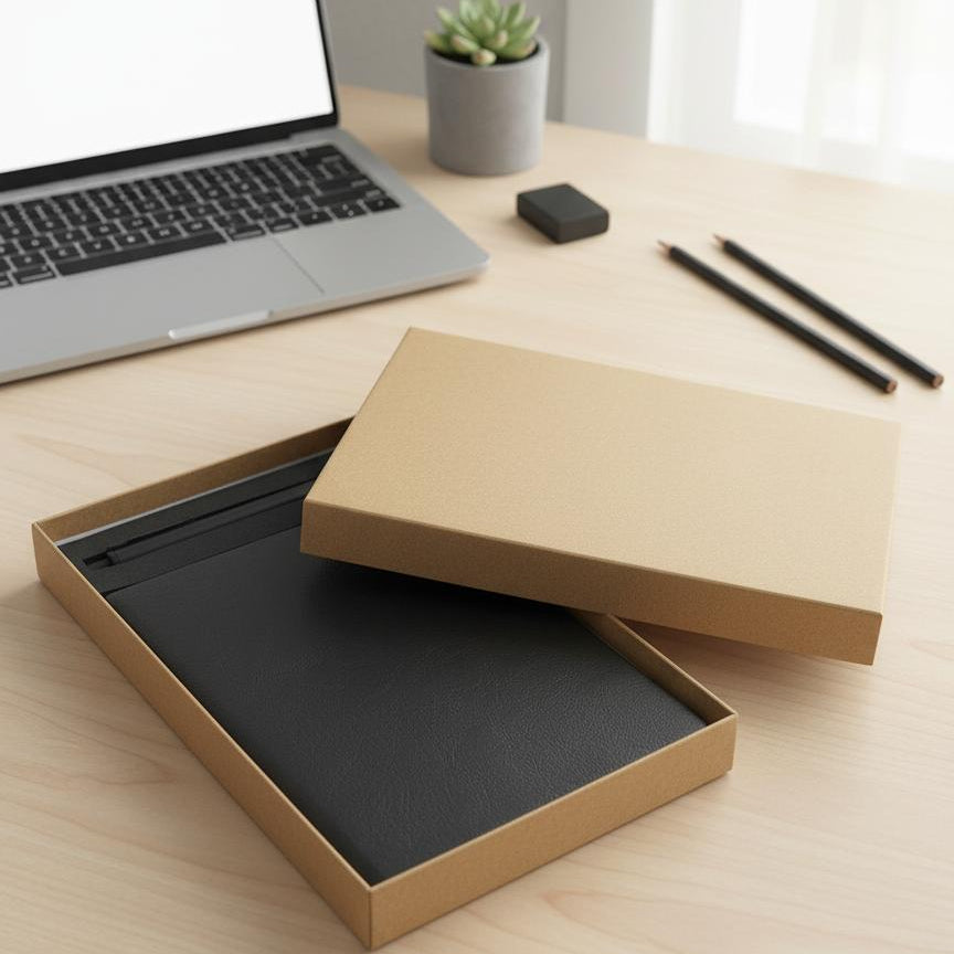 Book & Pen Box - Brown Color